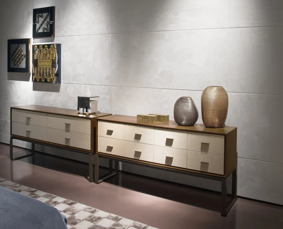 Giorgetti Aei wood and glass display cabinet, photographed for the catalogue