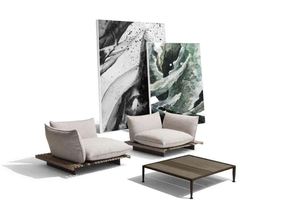 Giorgetti Apsara modular corner garden sofa, photographed for the catalogue