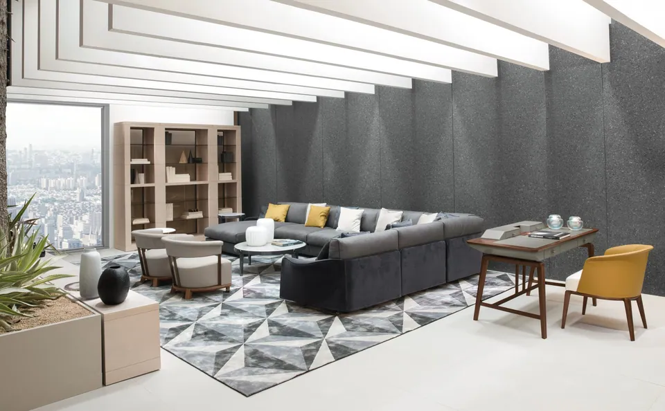 Giorgetti Fabula corner fabric sofa, photographed for the catalogue