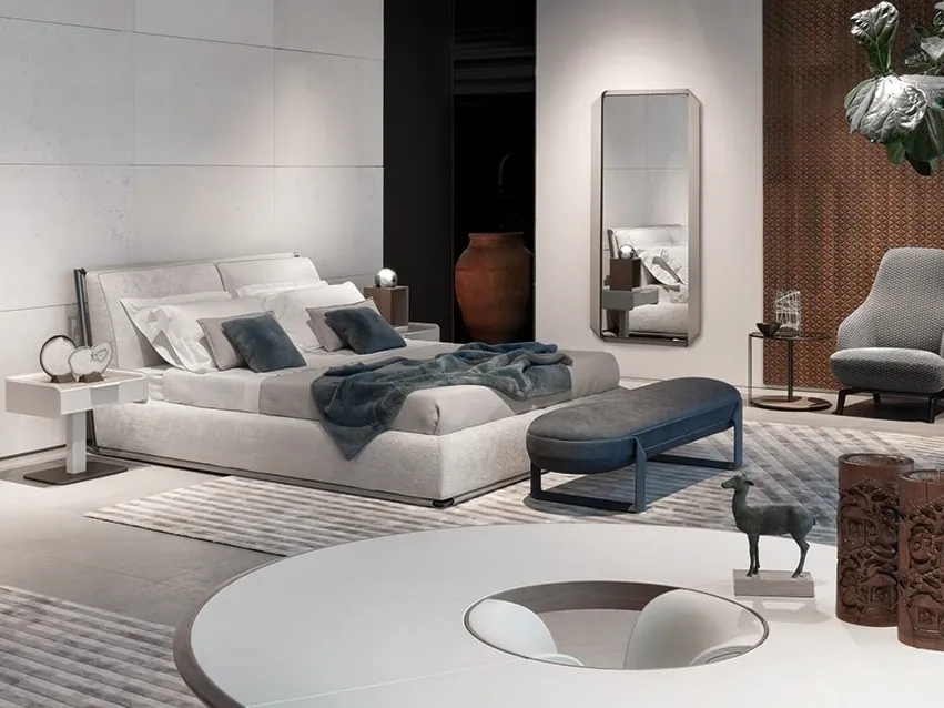 Giorgetti Shirley fabric bench, photographed for the catalogue