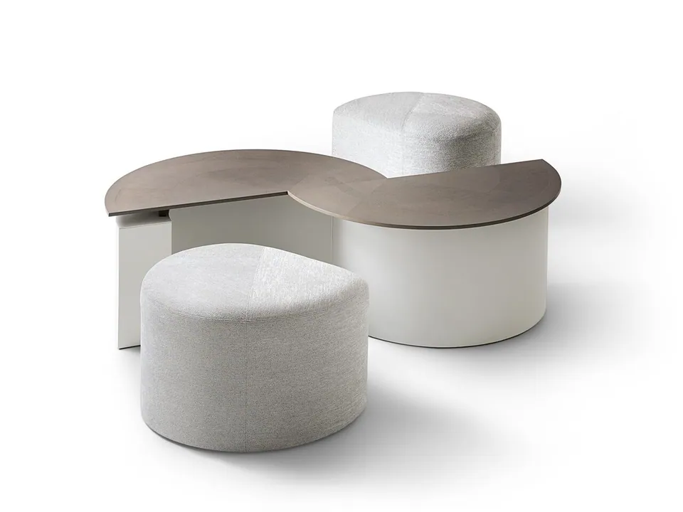 Giorgetti Tiber Tiberina modular leather and hpl coffee table, photographed for the catalogue